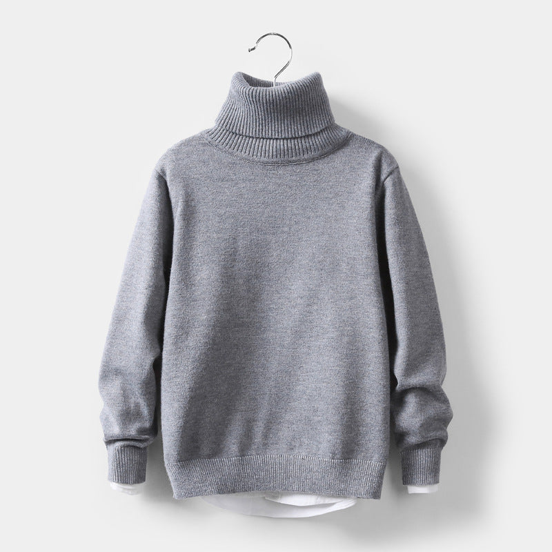 Autumn and Winter High Collar Children's Knitwear