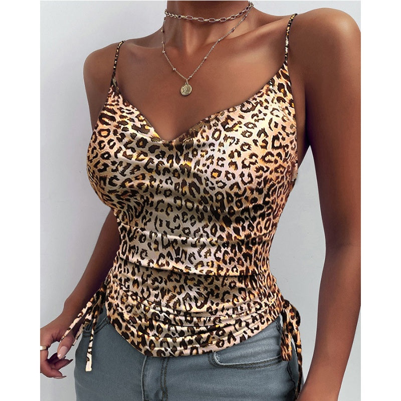 Spaghetti Strap V-Neck Camisole Tops – Slim Fit Summer Casual Shirts for Women