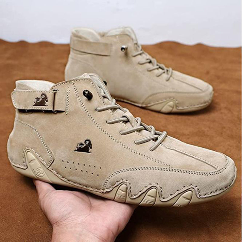 Men's Ankle Boots - Autumn Winter Suede Velcro Shoes Fashion Lace-up Sneakers