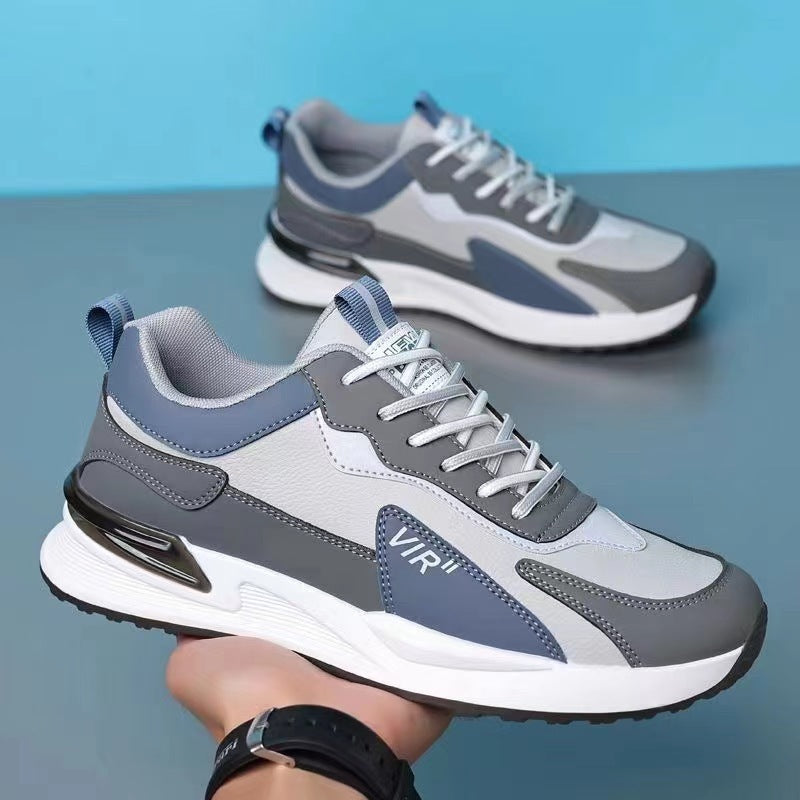 Men's Color Block Mesh Shoes - Casual Lace-up Sneakers, Outdoor Breathable Running Sports Shoes