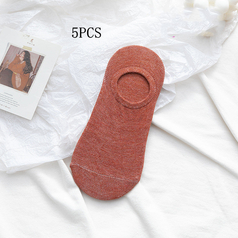 Solid Color Boat Socks - Spring Invisible Socks Socks Socks Net Red Men'S Socks