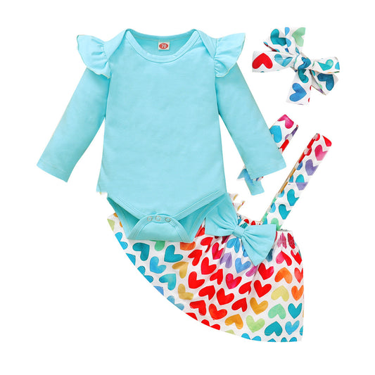 Children's 2 Piece Long Sleeve Top & Suspender Skirt -Clothing For Babies And Toddlers