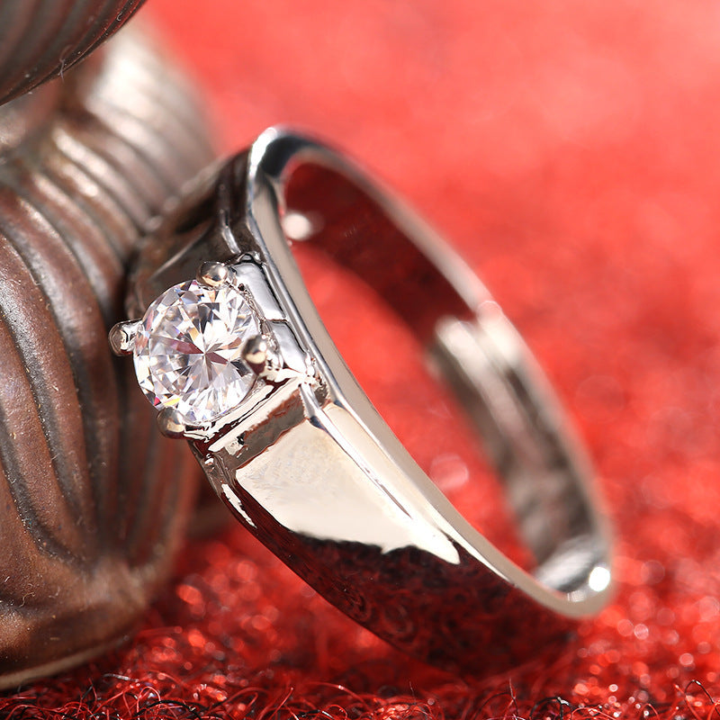 Couple Diamond Wedding & Engagement Ring - Simulation Women's Ring Moissanite  Couple Rings SATINE