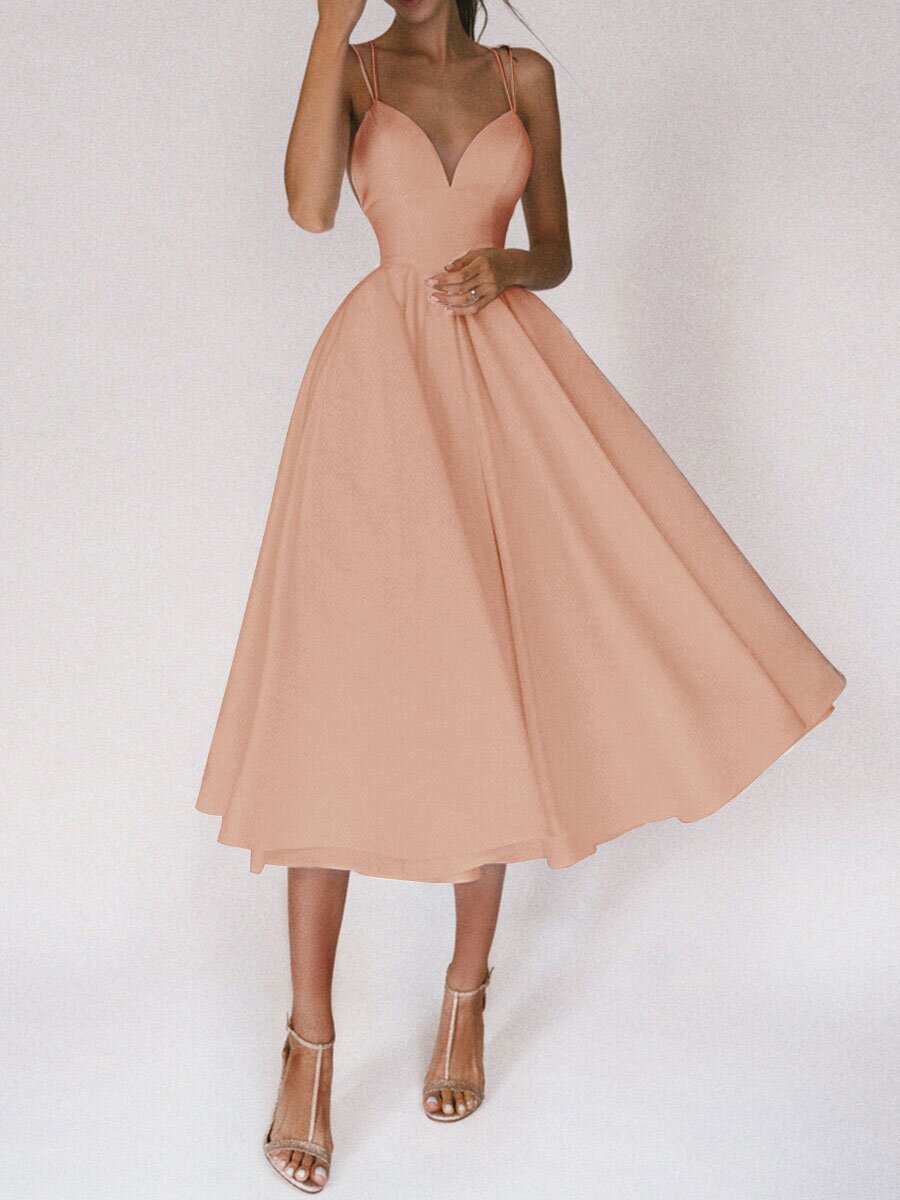 Sexy V-neck Suspender Dress - Summer Fashion A-Line Long Dresses For Women