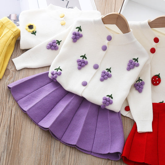 Two-piece Baby Girl Mink Wool Sweater Set