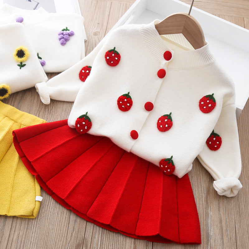 Two-piece Baby Girl Mink Wool Sweater Set