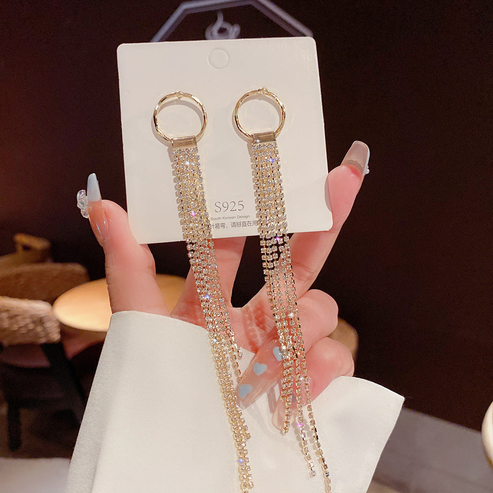 Sterling Silver Needle Light Luxury Pearl Earrings - Graceful Personality