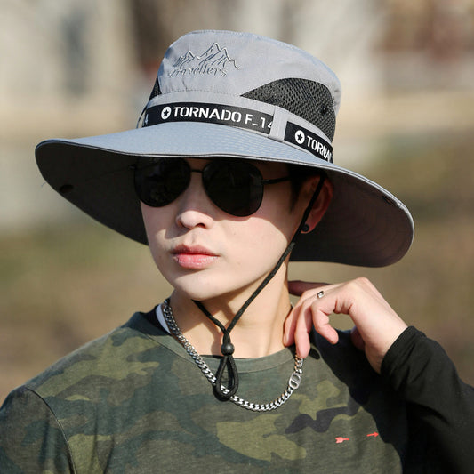Mountaineering Fishing Sunscreen Hat - Travel Breathable Large Eave Visor Hat For Men