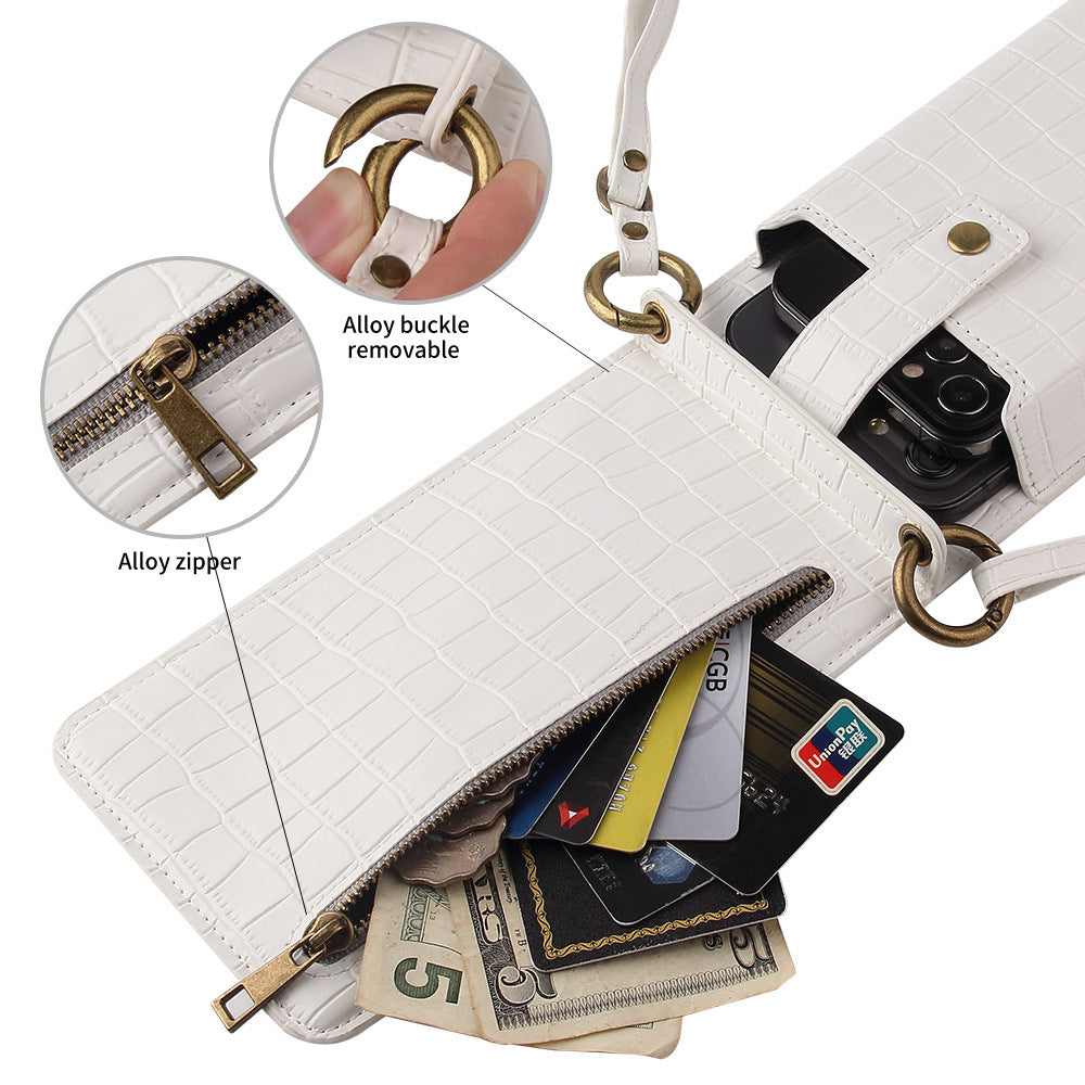 Multi-function Crossbody Bags For Mobile Phone - Crocodile-pattern Wallet Card Holder