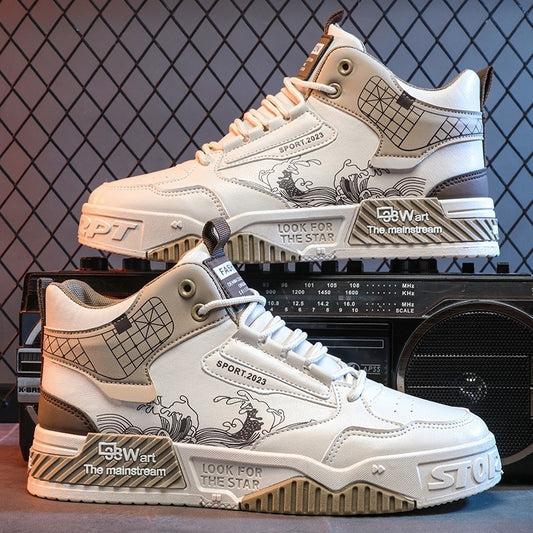 Men's Shoes - Increased Easy Wear Borad Shoe Summer Casual Sports High-top Trendy Shoes