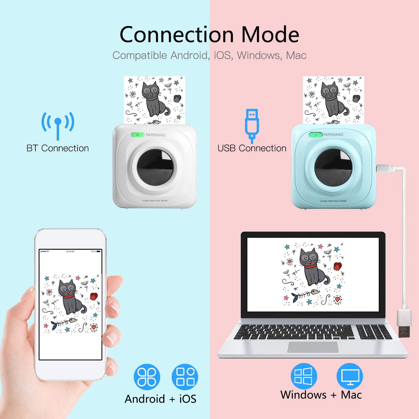 Portable Pocket Label Printer - Home Bluetooth Thermal Sticker Smart
