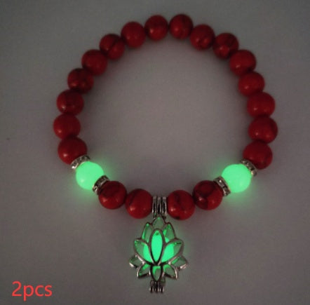 Natural Stone Bracelet - Yoga Healing Luminous Glow In The Dark Charm Beads Bracelet For Men and Women