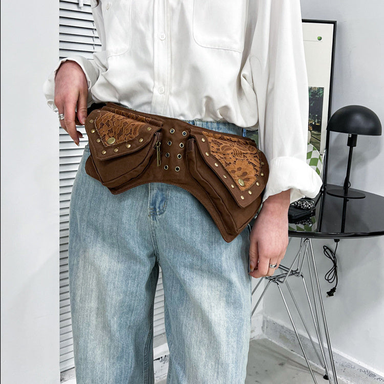 Vintage Waist Chest Bags - Women Crossbody Bag Waistpack Outdoor Mobile Storage