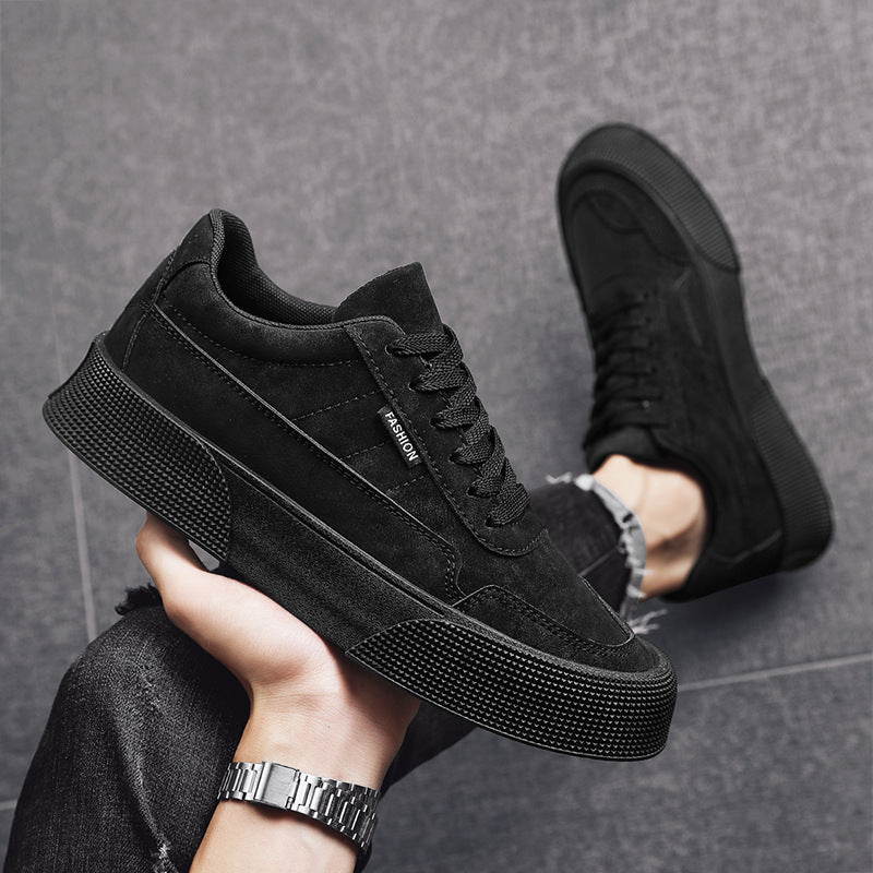 Casual Board Flat Shoes - Men Breathable Thick-soled Lace-up Sneakers For Walking Running