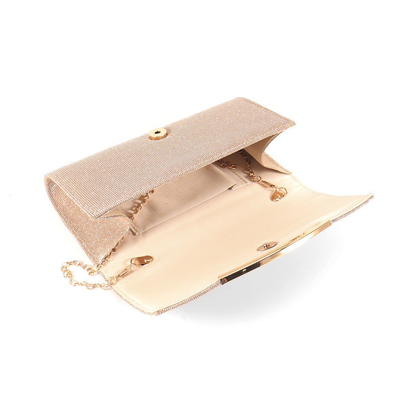Ladies Dinner Bag - Solid Color Flap Chain Crossbody Bag