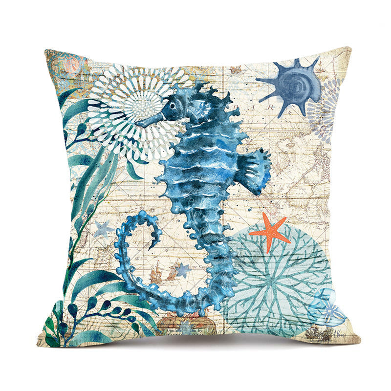 Cushion Covers Sea Turtle Printed Throw Pillow Cases - For Home Decor Sofa Chair Seat