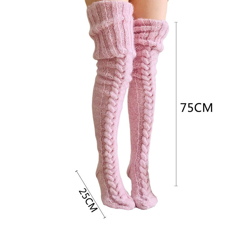 Winter Socks - Over The Knee Lengthened Long Tube Knitted Pile Socks