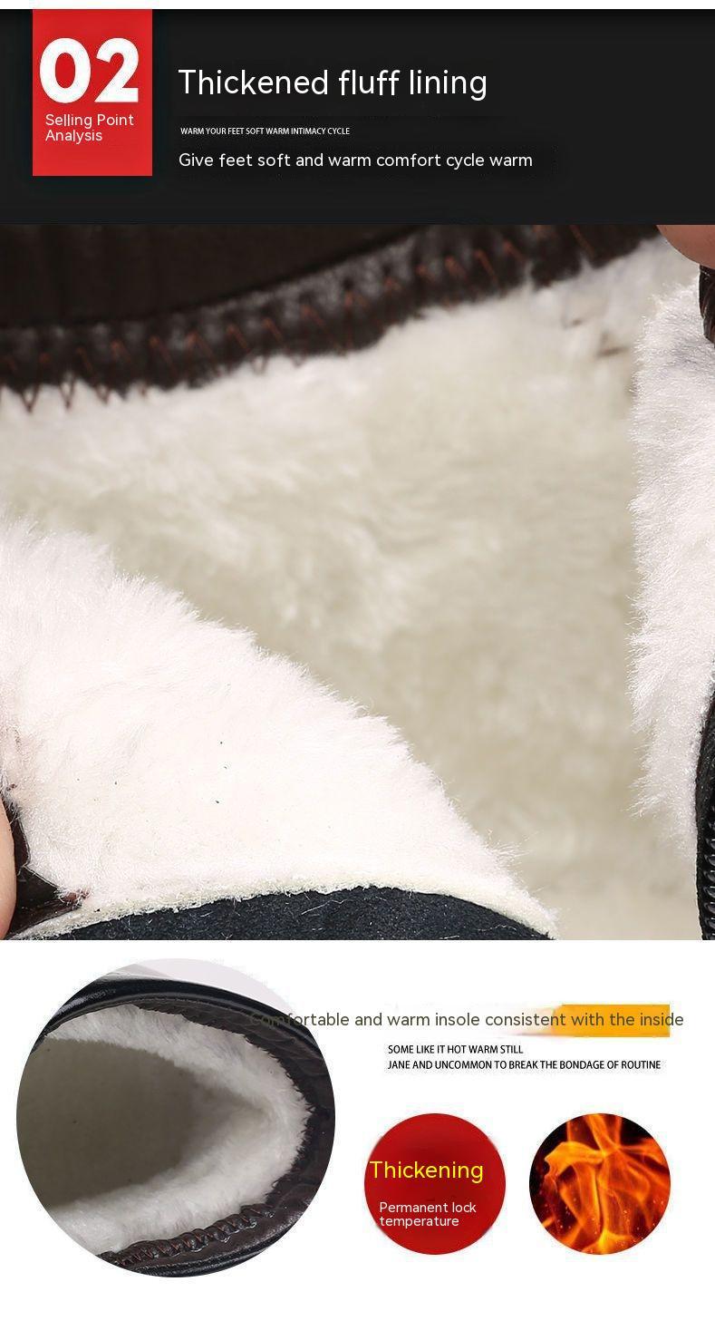 Winter Real Leather With Fleece Lining - Men's Cotton Shoes