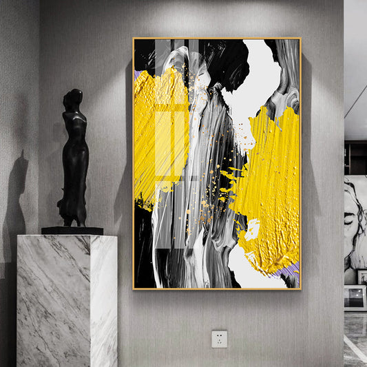 Nordic Gold Grey Abstract Canvas Art – Modern Frameless Oil Painting Poster