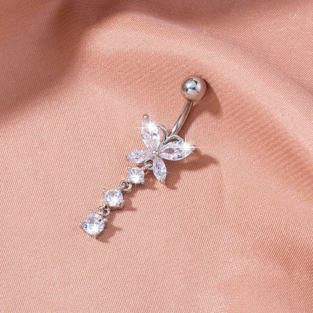 Butterfly Zircon Navel Ring - Human Body Piercing Jewelry Woman