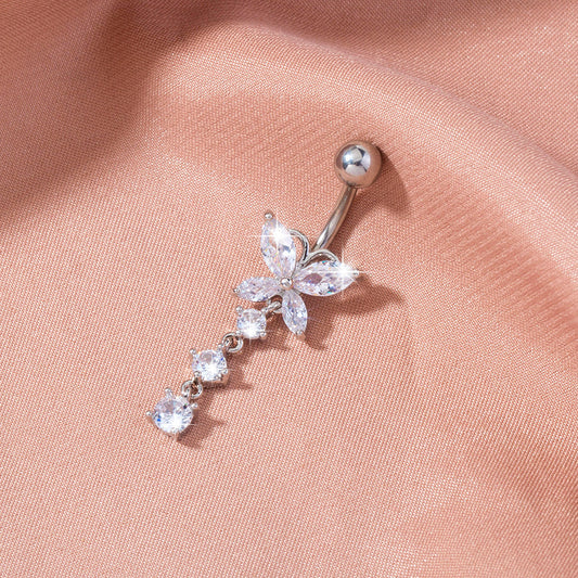 Butterfly Zircon Navel Ring - Human Body Piercing Jewelry Woman