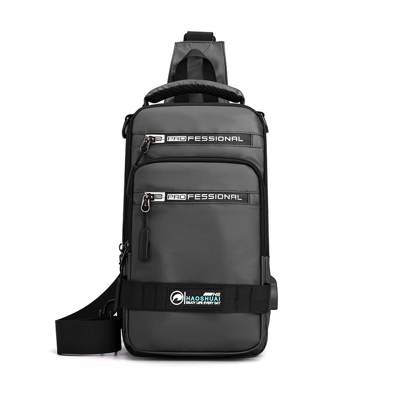 Multifunction Bags For Men - Nylon Backpack Crossbody Shoulder Bag With USB Charging Port