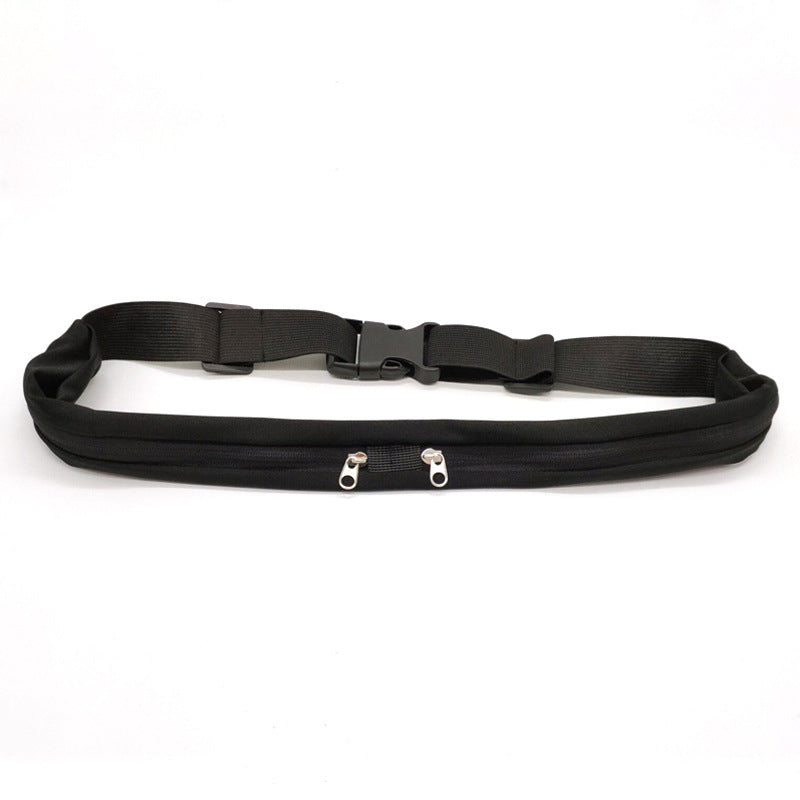 Sports Waist Bag With Double Pocket - Slim Zip Running Phone Belt Bags