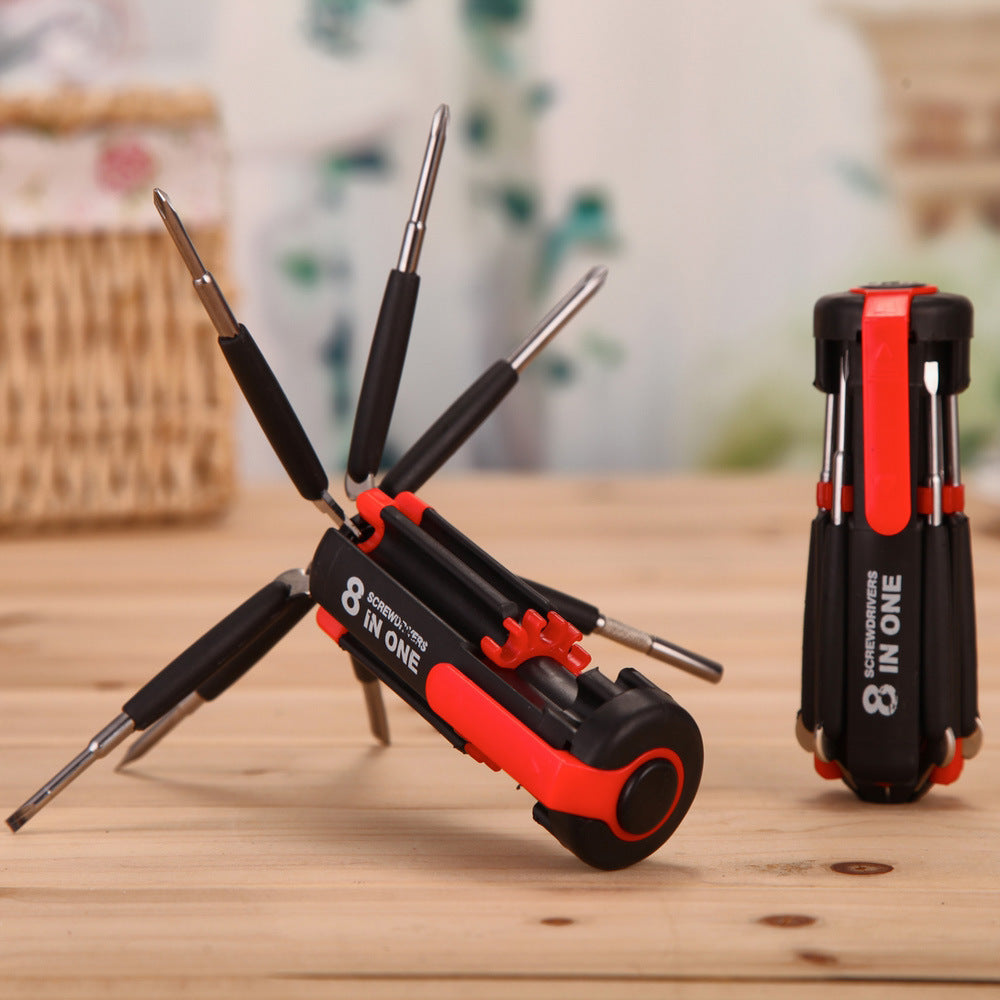 Car Supplies 8 In 1 Screwdriver With LED Flashlight - Car Portable Multifunctional Outdoor Tools