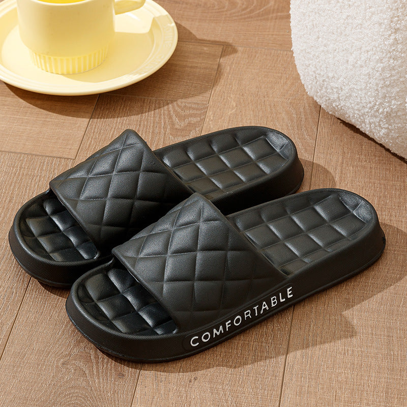 Men's Home Slippers With Plaid Design