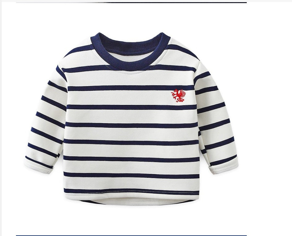 Striped Black And White Pullover - Children's Long-sleeved Sweater