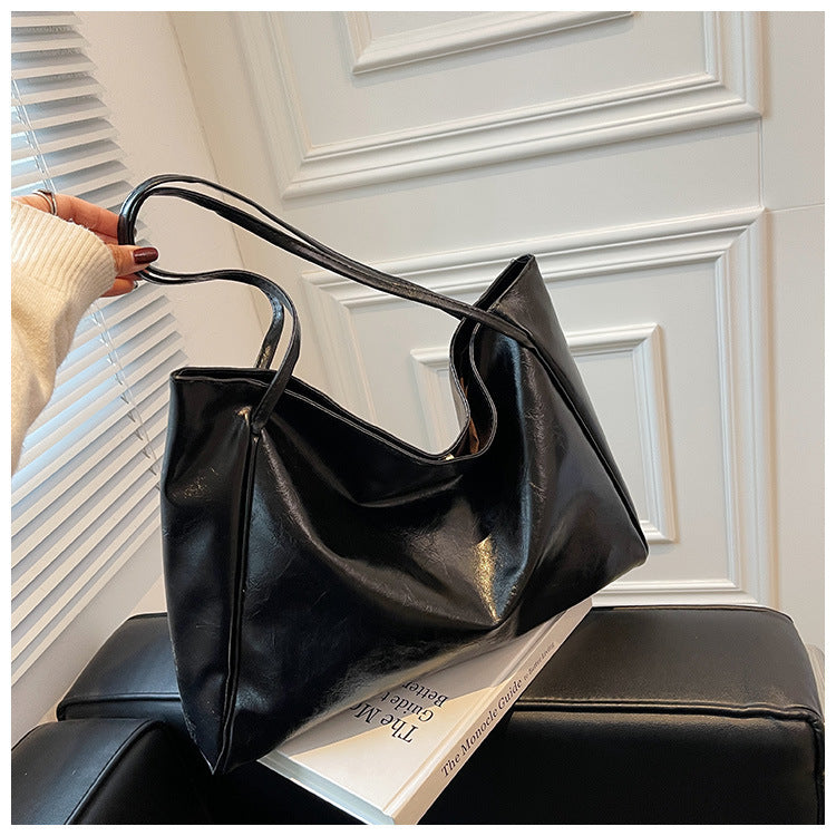Vintage Women's Tote Bag - Athletic Casual Fashion Large Capacity Leather Shoulder Bag Shopper Harajuku Simple Handbag
