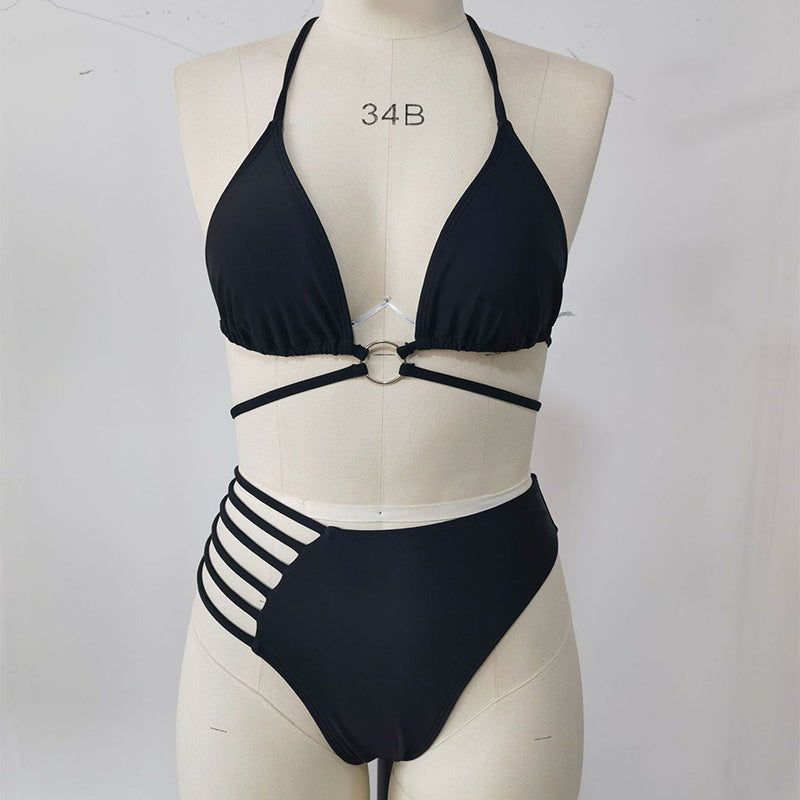 Two-piece Halter Neck Bikini Leopard Print