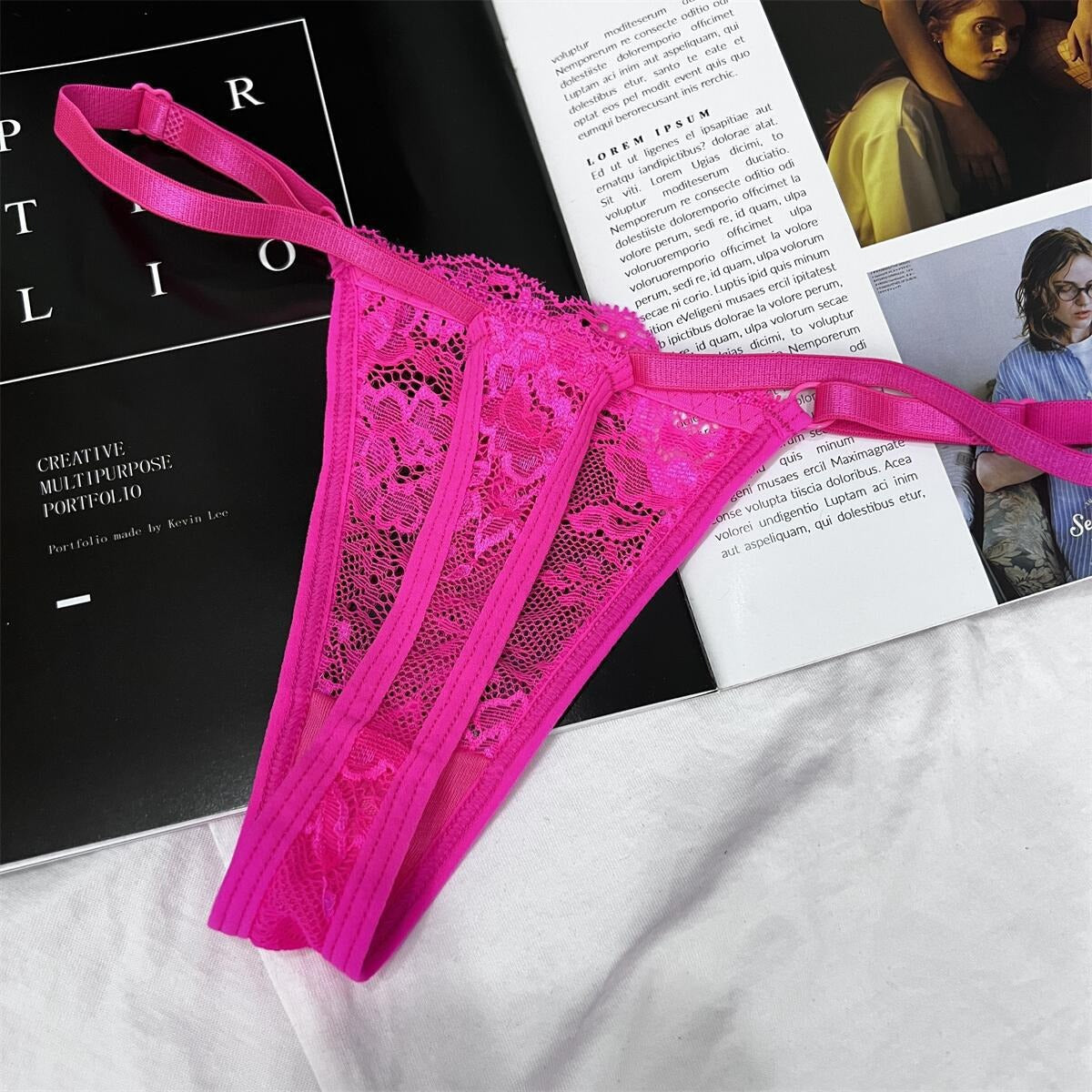 Hollow Lace Adjustable Buckle Low Waist Soft Comfortable Women Underwear