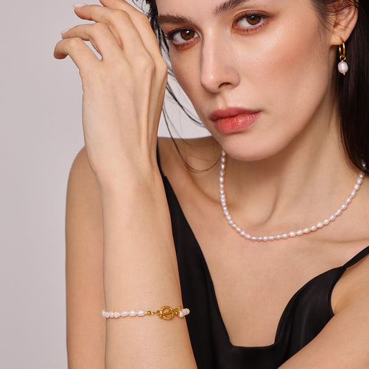 Baroque Freshwater Pearl Necklace Bracelet Earrings