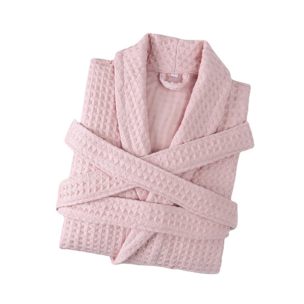 Unisex Thick Long Robe - Cotton Double Waffle