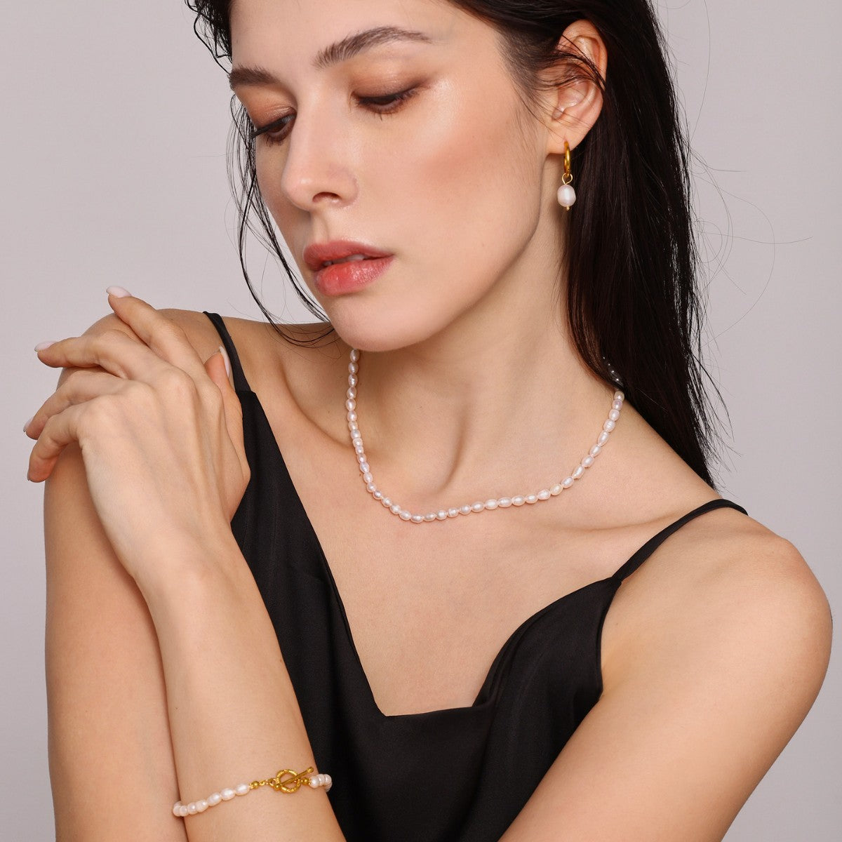 Baroque Freshwater Pearl Necklace Bracelet Earrings