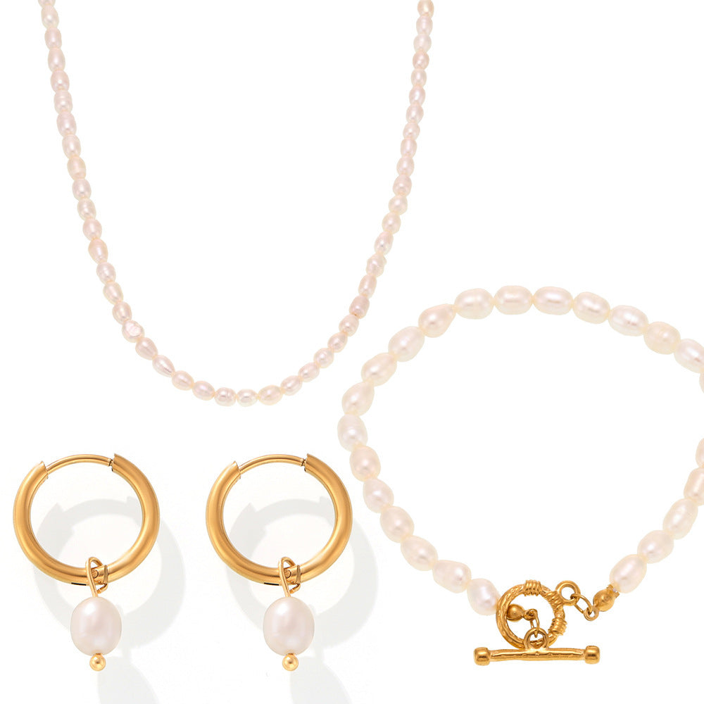Baroque Freshwater Pearl Necklace Bracelet Earrings