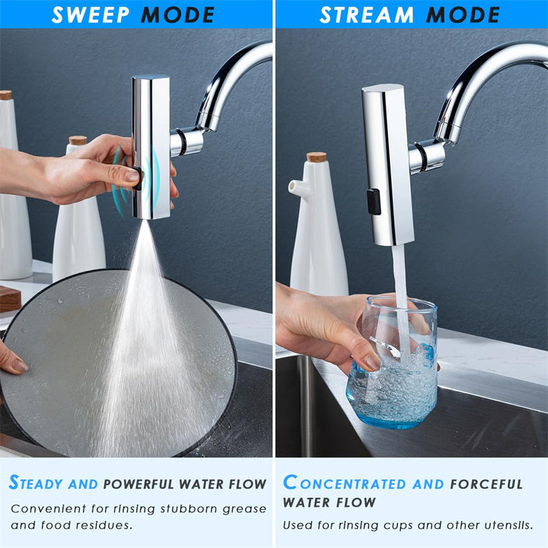 Waterfall Outlet Splash Kitchen Faucet - Proof Universal Rotating Bubbler Multifunctional Water Nozzle Extension Kitchen Gadgets