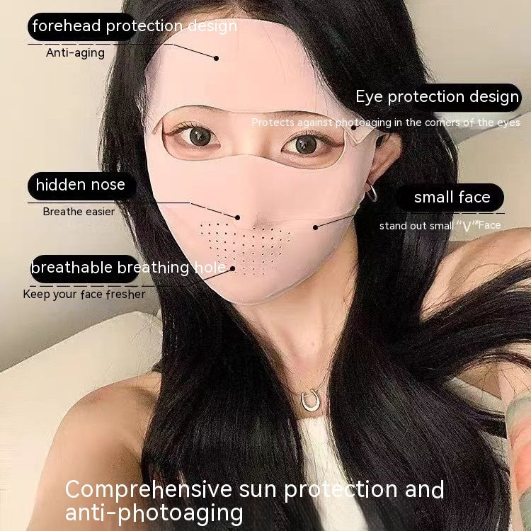 Facekini Full Face Sunscreen Mask - Breathable Thin Ice Silk
