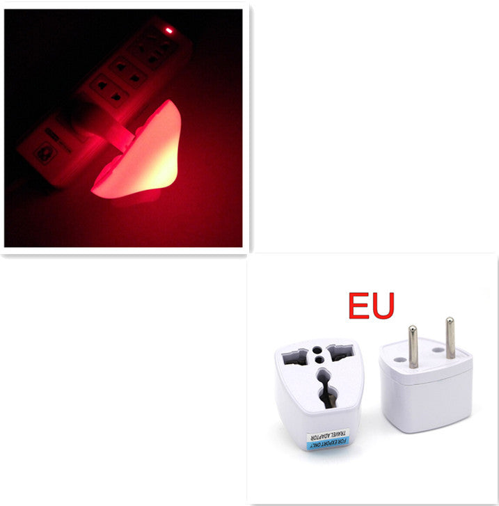 LED Night Light Mushroom Wall Socket Lamp - EU US Plug Warm White Light-control Sensor Bedroom Light Home Decoration