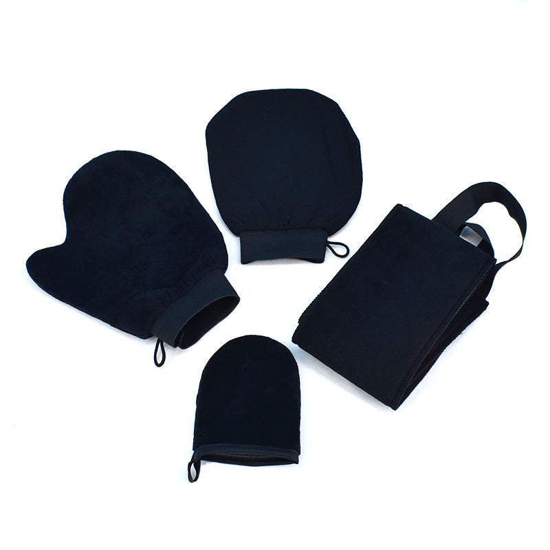 Self Tanning Mitt Applicator Gloves -  4 In 1 Kit Self Applicator Set With Exfoliating Glove
