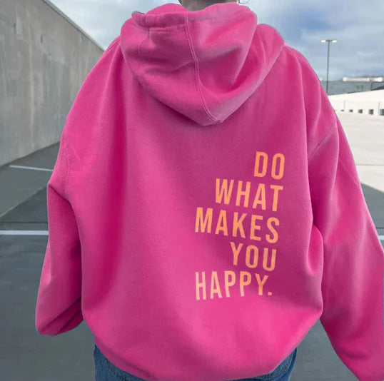 Loose Print Sport Hoodie Sweatshirt - Hooded Clothing