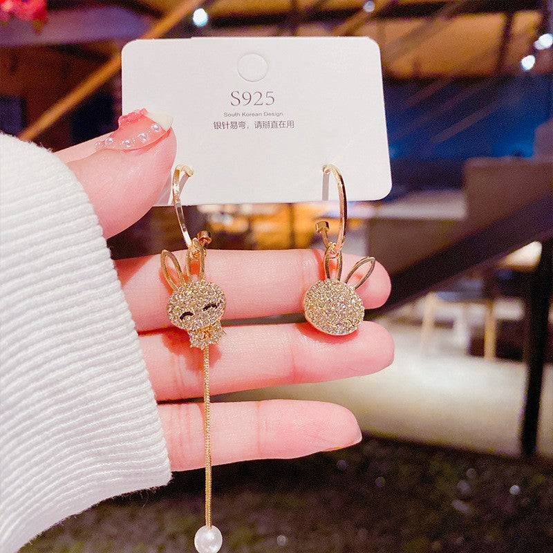 Sterling Silver Needle Light Luxury Pearl Earrings - Graceful Personality