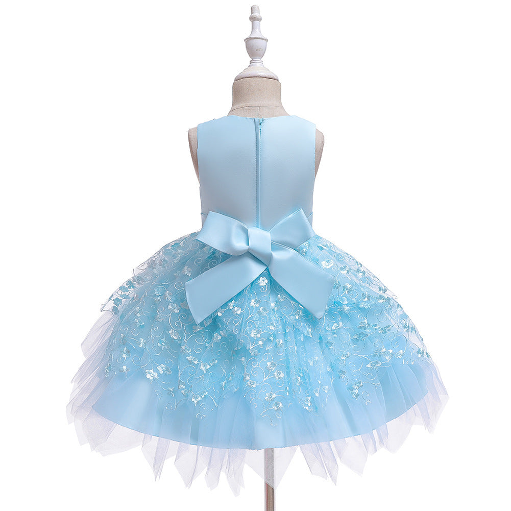 Flowery Girls Middle And Small Dresses