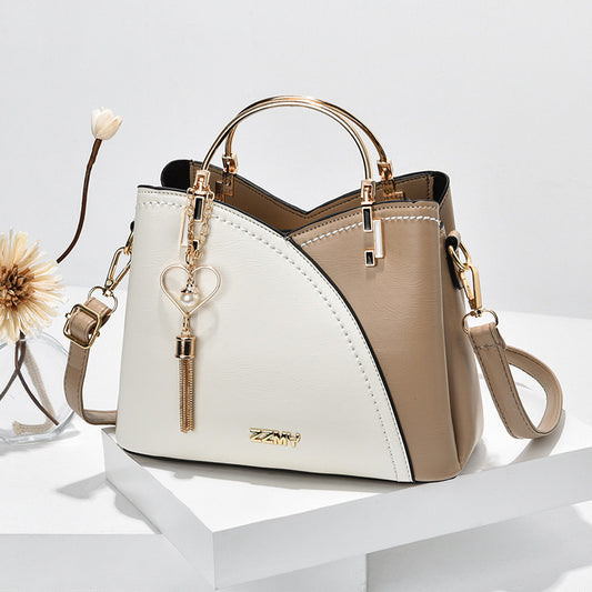 Color Block Handbag - Love Tassel Decor Crossbody Bags For Women