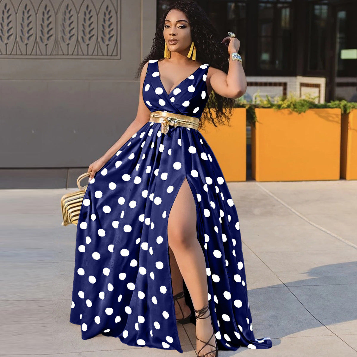 Sexy Sleeveless Long Slit Dresses