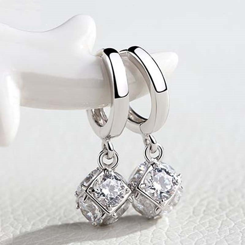 S925 Sterling Silver Earrings – Magic Square Ear Buckle Design!
