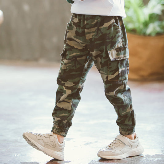 Children's Sports Military Camo Casual Trousers