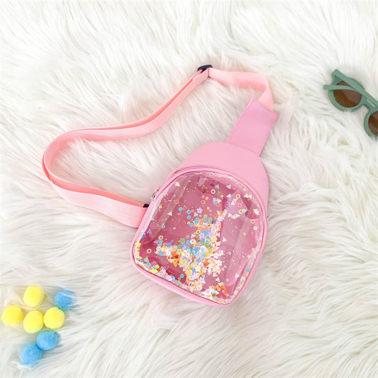 PU Leather Children's Chest Bag -  Quicksand Lightweight Children's Trendy Cool Shoulder Bag