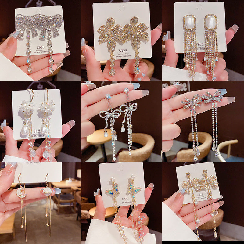 Sterling Silver Needle Light Luxury Pearl Earrings - Graceful Personality